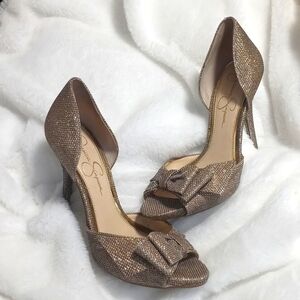 Gold Glitter Jessica Simpson Heels